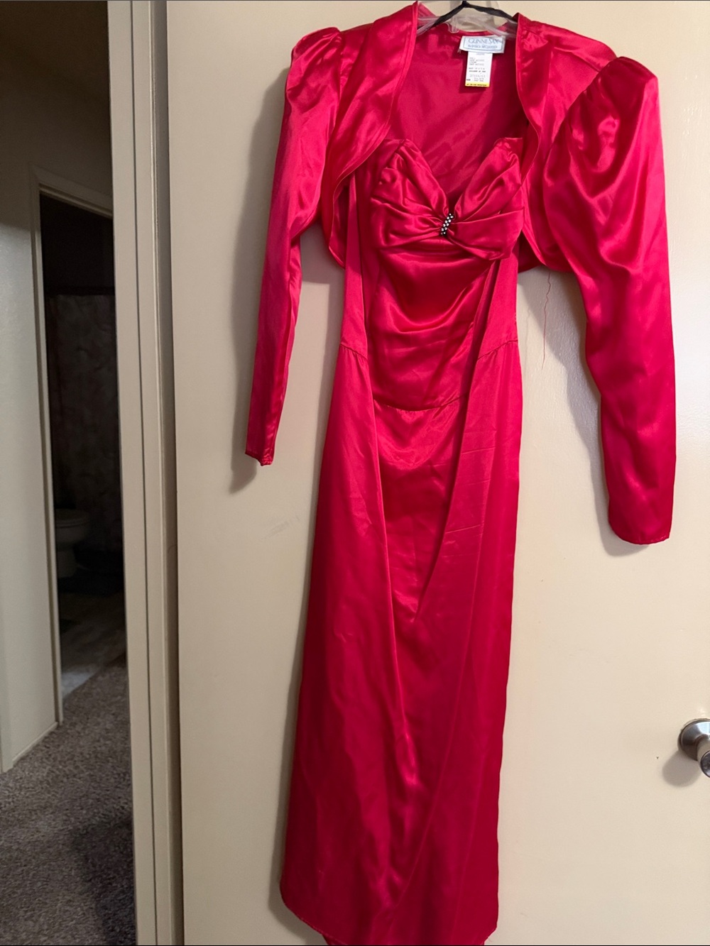 Jessica McClintock Bright Red Satin Dress